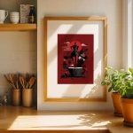Kırmızı Coffee Ritual Modern Poster - Görsel 2