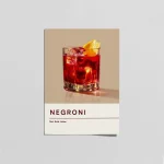 Negroni Kokteyl Poster – Modern Bar Duvar Tablosu