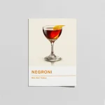 Negroni Coupe Poster – Modern Cocktail Duvar Tablosu