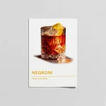 Negroni Poster – Modern Bar & Cocktail Duvar Tablosu
