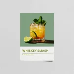 Whiskey Smash Kokteyl Poster – Modern Bar Duvar Tablosu