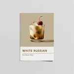 White Russian Poster – Modern Kokteyl Duvar Tablosu | Bar & Lounge Dekor
