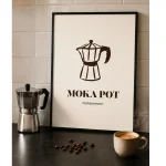 Moka Pot Minimal Kahve Posteri - Görsel 3