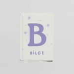 Kişiye Özel Lila Harfli Bebek Posteri – İsimli Nursery Duvar Dekoru - Görsel 3