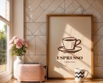 Espresso Minimal Kahve Posteri – Mutfak & Coffee Corner Duvar Dekoru - Görsel 2