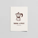 Moka Pot Minimal Kahve Posteri – Mutfak & Coffee Corner Duvar Dekoru
