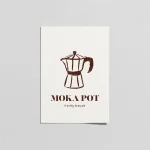 Moka Pot Minimal Kahve Posteri – Mutfak & Coffee Corner Duvar Dekoru
