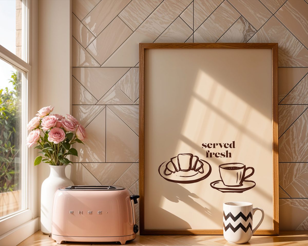 Served Fresh Kahve Posteri – Coffee Corner & Mutfak Duvar Dekoru - Görsel 2