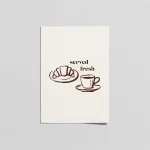 Served Fresh Kahve Posteri – Coffee Corner & Mutfak Duvar Dekoru