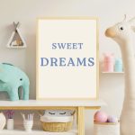 Sweet Dreams Mavi Tipografi Poster – Minimal Bebek Odası Duvar Dekoru - Görsel 2