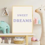 Sweet Dreams Lila Tipografi Poster – Minimal Bebek Odası Duvar Dekoru - Görsel 2