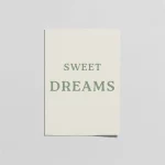 Sweet Dreams Yeşil Tipografi Poster – Minimal Bebek Odası Duvar Dekoru