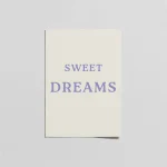 Sweet Dreams Lila Tipografi Poster – Minimal Bebek Odası Duvar Dekoru