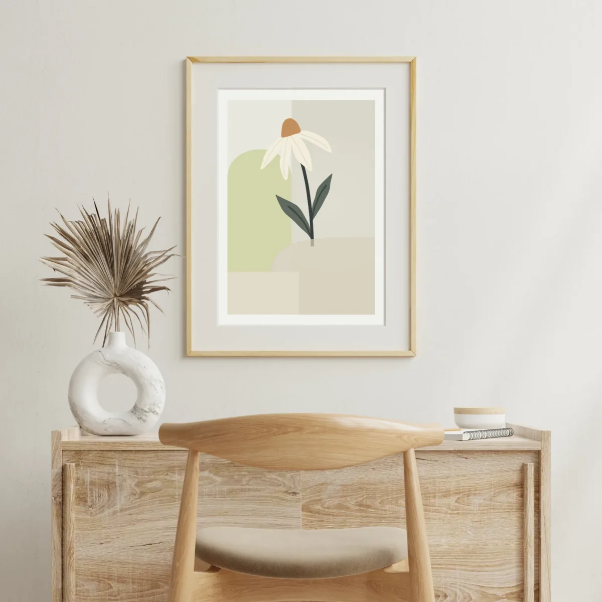 Soyut Minimal Çiçek Posteri - Görsel 2