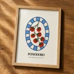Pomodoro Domates Posteri | Akdeniz Esintili Mutfak Duvar Dekoru - Görsel 2