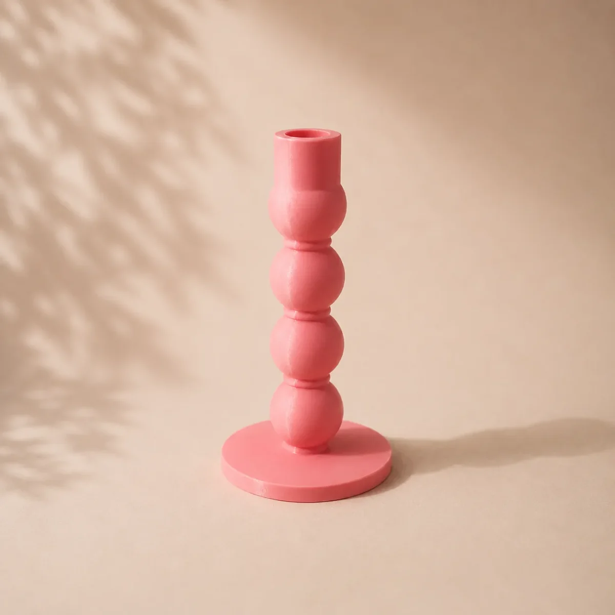 Pembe Baloncuk Formlu İkili Şamdan – Modern Dekoratif Mumluk - Görsel 4