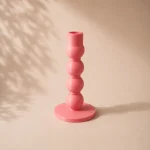 Pembe Baloncuk Formlu İkili Şamdan – Modern Dekoratif Mumluk - Görsel 4
